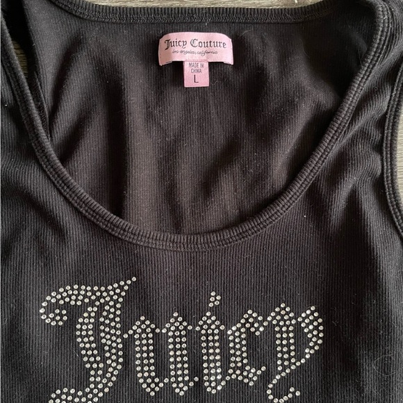 Juicy Couture Black Tank Top with Rhinestone Logo - Picture 2 of 3